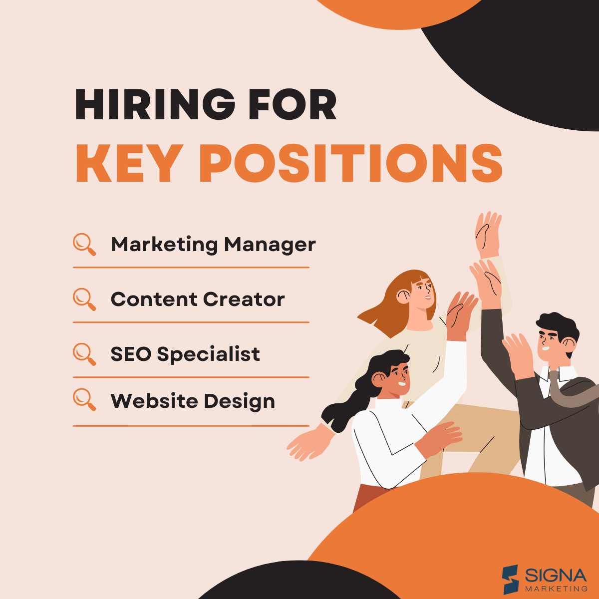 In-House Marketing Team Hiring for Key Positions