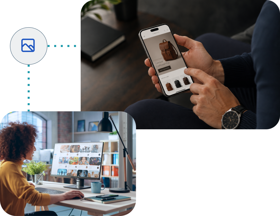 a collection of images showing users interacting with social as an example of how Signa Marketing can influence with paid social